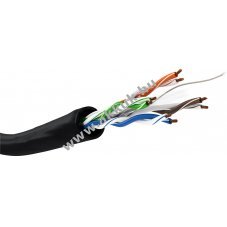 Goobay CAT 6 Outdoor h�l�zati k�bel U/UTP fekete cink-sz�n 23AWG PE k�peny
