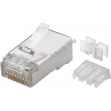 Goobay RJ45 CAT 6A STP h�l�zati csatlakoz� kerek k�belhez 2db bevezet� seg�ddel