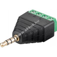 Goobay 4 t�s csatlakoz� 3,5mm sztere� jack csatlakoz� csavarr�gz�t�ssel