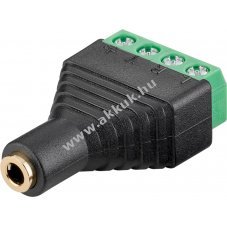 Goobay 4 t�s csatlakoz� termin�lblokk 3,5mm sztere� jack aljzathoz csavaros r�gz�t�ssel