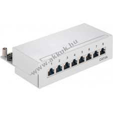 Goobay CAT 6a mini asztali patchpanel 8 port STP sz�rke