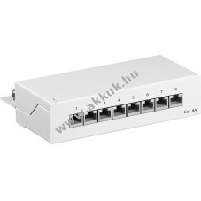 Goobay CAT 6a Mini asztali patchpanel 8 port STP feh�r
