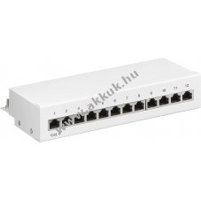 Goobay CAT 6 Mini asztali patch panel 12 port STP �rny�kolt f�m h�z
