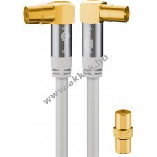 Goobay TV antennak�bel 135 dB 4x �rny�kolt aranyozott koaxi�lis csatlakoz� 90�