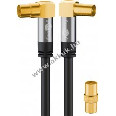 Goobay TV antenna k�bel 4x �rny�kolt aranyozott 90� Koax aljzat 90� Koax dug�