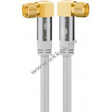 Goobay SAT antenna k�bel 2m 4x �rny�kolt aranyozott F-csatlakoz� 90�