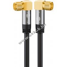 Goobay SAT antennak�bel 135 dB 4x �rny�kolt aranyozott F-csatlakoz� 90�