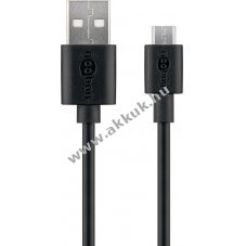 Goobay Micro-USB t�lt� �s adatk�bel 10W 2A 0,5m fekete Android k�sz�l�kekhez