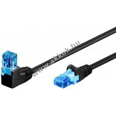 Goobay CAT 6A patchk�bel 1x 90� sz�gletes U/UTP fekete CCA