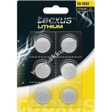 Tecxus CR2032 l�tium gombelem 6db/csomag 3V