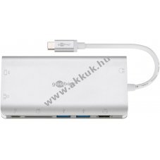 Goobay USB-C Premium-Multiport-Adapter HDMI 2x USB-A SD microSD Ethernet 3,5mm