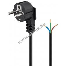 Goobay v�d��rintkez�s h�l�zati k�bel 1,8m 3x0,75 mm2 fekete 90� csatlakoz�val