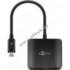 Goobay USB-C adapter 2x DisplayPort csatlakoz�val