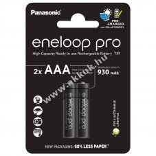 Panasonic eneloop Pro AAA akku 1,2V 930mAh 2db/csomag BK-4HCDE/2CP NiMH