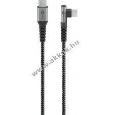 Goobay USB-C k�bel f�m csatlakoz�kkal 0,5m 60 W 3 A spacegrau ez�st