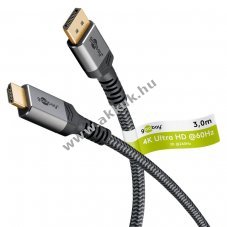 Goobay Plus DisplayPort HDMI k�bel 4K 60Hz f�m csatlakoz�val
