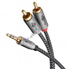 Goobay audio adapterk�bel 3,5mm sztereo jack 2x cinch 3 m