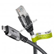 Goobay Ethernet k�bel USB-C� 3.1 - RJ45 15m CAT6