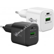Goobay USB-C PD GaN 20W gyorst�lt� 1x USB-C 1x USB-A feh�r