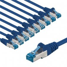 Goobay CAT 6A patchk�bel S/FTP 3m k�k 10db/csomag