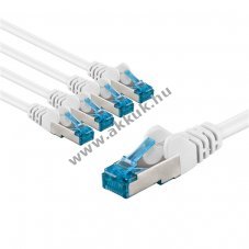 Goobay CAT 6A patchk�bel S/FTP 2m feh�r 5db/csomag LSZH