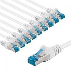 Goobay CAT 6A patchk�bel S/FTP 2m feh�r 10db/csomag