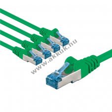 Goobay CAT 6A patchk�bel S/FTP 3m z�ld 5db/csomag