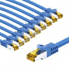 Goobay RJ45 patchk�bel CAT 6A S/FTP 5m k�k 10db/csomag LSZH halog�nmentes