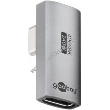 Goobay USB-C adapter 90 fokkal elforgatott USB4 USB-C USB-C csatlakoz�