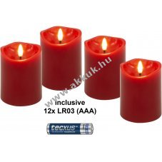 Goobay 4db piros LED val�di viaszgyertya AAA elemmel id�z�t�vel 2700K
