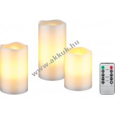Goobay 3db feh�r LED val�s viaszos gyertya t�vir�ny�t�val �s id�z�t�vel
