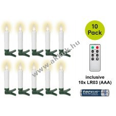Goobay vezet�k n�lk�li LED kar�csonyfa gyertya 10db AAA elemmel melegfeh�r
