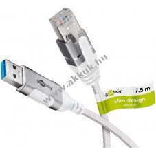 Goobay Ethernet k�bel USB-A 3.0 - RJ45 Slim 7,5m CAT6