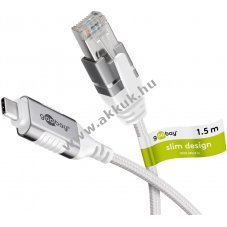 Goobay Ethernet k�bel USB-C 3.1 RJ45 csatlakoz�val 1,5m Slim CAT6