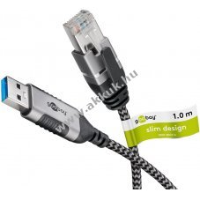 Goobay Ethernet k�bel USB-A 3.0 - RJ45 Slim 1m CAT6