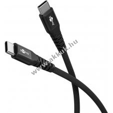 Goobay USB-C textilk�bel f�m csatlakoz�kkal 2m 60 W 3 A fekete