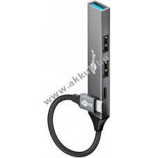 Goobay Slim 4-port USB-C hub USB 3.2 USB-C �s USB-A csatlakoz�kkal