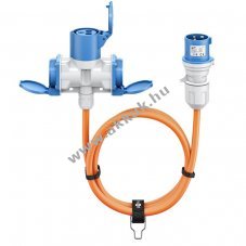 Goobay CEE adapterk�bel 10m 16A 230V 1x CEE dug� 1x CEE aljzat 2x v�d��rintkez�s aljzat