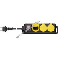 Steckdosenleiste 3-fach, spritzwassergesch�tzt f�r den Au�enbereich geeignet