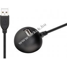 Goobay USB-A hosszabb�t� 1,5m �llv�nnyal fekete USB 2.0 480 Mbit/s 0,5 A