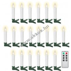 Goobay 20db vezet�k n�lk�li LED kar�csonyfa gyertya csipeszekkel t�vir�ny�t�val �s id�z�t�vel