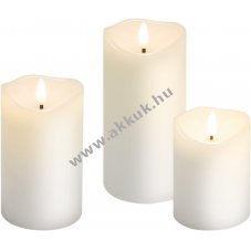 Goobay 3db/csomag LED val�s viaszos gyertya feh�r id�z�t�vel 3D l�nggal