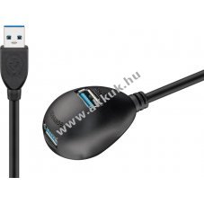 USB 3.0 Hi-Speed Verl�ngerungskabel mit Standfuss A Stecker > 2x A Buchse Desktop Standfuss