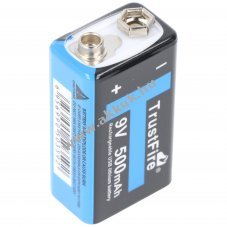 Trustfire 9V-Block 6LR61 6F22 7,4V 550mAh USB t�lt�s Li-Polymer