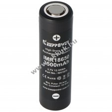 Keeppower IMR18650 3500mAh, 3.7V Li-Ion akku, vdelmi elektronika nlkli (kizrlag szakembereknek)