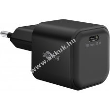 USB-C hlzati gyorstlt, power Delivery, GaN 20W, fekete