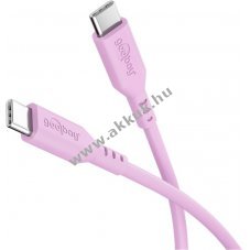 Goobay USB-C szilikonk�bel 1,5m 60 W 3 A pink