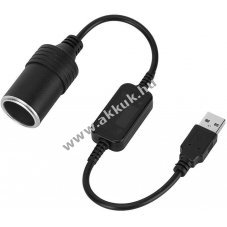 USB - szivargyjt adapter, 12V, 30cm