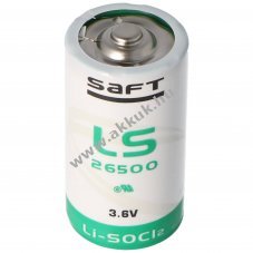 Saft LS26500 C (b�bi m�ret) l�tium elem Li-SOCI2
