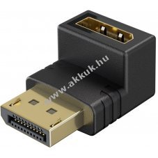 Goobay DisplayPort 90 fokos felfel� adapter 8K 144 Hz DSC csatlakoz�